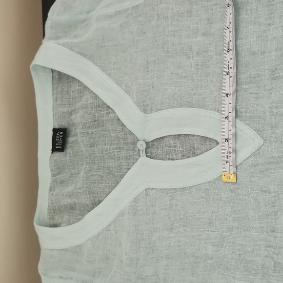 Eileen Fisher light blue linen tunic - Picture 8 of 9